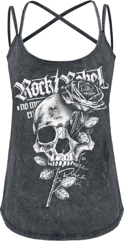 Rock Rebel by EMP Grijze top met vintage wassing en print - Dames - L