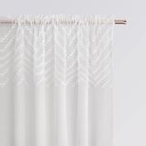 ROOM99 Lindsay Gordijn met plooiband, 140 x 250 cm breed x hoogte, voor woonkamer, slaapkamer, voor dakbedekking, pompons wit, 1 stuk