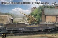Border Model BT044 1/35 Duitse 88mm Gun Flak36 w/SSys Plastic Model Montage Kit