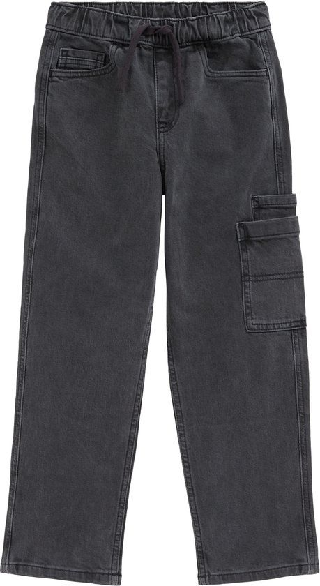 WE Fashion Jongens loose fit jeans met elastische tailleband en aantrekkoord