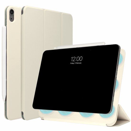 imoshion Tablet Hoes - Geschikt voor Apple iPad Air 5 (2022) / Air 4 (2020) / Air 11 inch (2026) M4 / Air 11 inch (2025) M3 / Air 11 inch (2024) M2 - Magnetic Bookcase - Beige