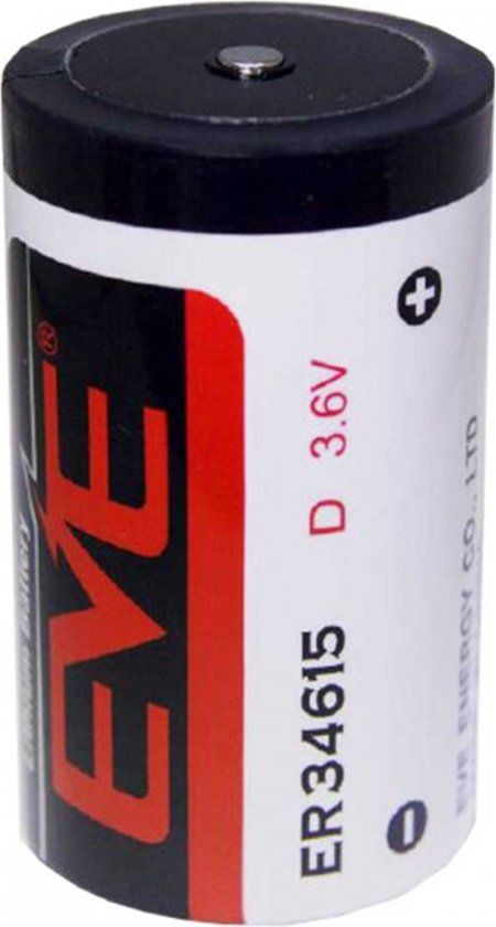 EVE ER34615 D-formaat 3.6V 19000mAh Li-SOCI2 (niet-oplaadbaar)