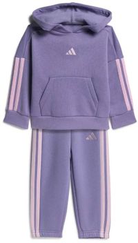 Adidas Essentials 3 Stripes Fleece Joggers Set Violet 3-4 Ans Enfants
