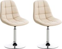 CLP Emil Set van 2 eetkamerstoelen - Kunstleer creme