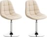 CLP Emil Set van 2 eetkamerstoelen - Kunstleer creme