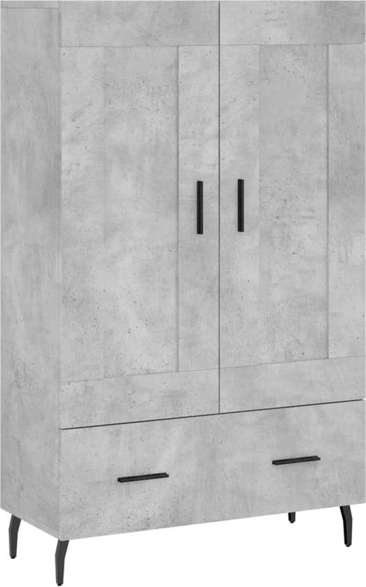 vidaXL Hoge kast bewerkt hout betongrijs 69,5x31x115 cm