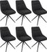 MCW Set van 6 MCW-M65 Eetkamerstoelen - Antraciet - Stof/Metaal - Draaibaar