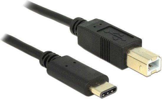 Delock USB 2.0 Kabel - USB-C naar USB-B - 2 meter - Zwart