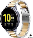 Strap-it Samsung Galaxy Watch Active / Active2 stalen bandje - zilver/goud
