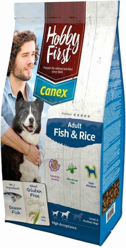 Hobbyfirst canex adult fish & rice hondenvoer 12 kg