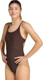 Adidas Sportswear Iconisea Geribbeld Badpak Met Cups En Dunne Bandjes - Dames - Bruin