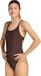 Adidas Sportswear Iconisea Geribbeld Badpak Met Cups En Dunne Bandjes - Dames - Bruin