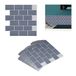 Relaxdays tegelstickers, set van 10 stuks, zelfklevend, metro, keuken & badkamer, 30,5 x 30,5 cm, 3D plaktegels, grijs