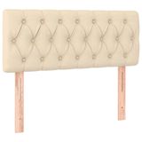 VidaXL Hoofdbord & Voeteneind Crème Polyester/Hout 1000 mm Breed