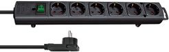 Brennenstuhl Comfort-Line Plus Stekkerdoos - 6-voudig - Zwart - 2m Snoer - Met Platte Stekker