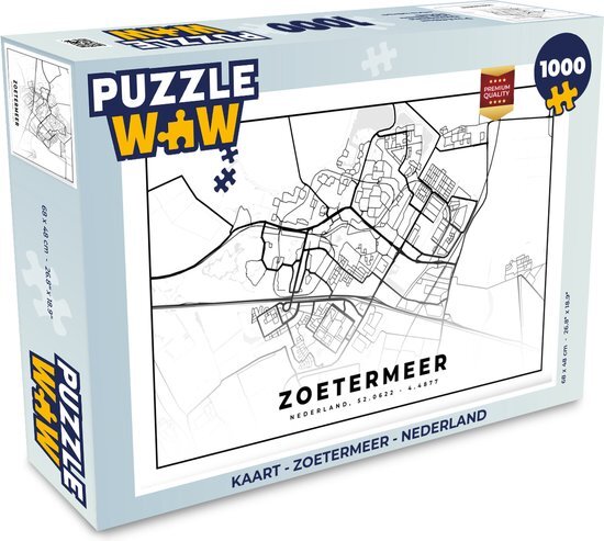 MuchoWow Puzzel Kaart - Zoetermeer - Nederland - Legpuzzel - Puzzel 1000 stukjes volwassenen