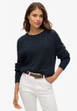 Superdry - Slouchy Kabeltrui - Dames - Blauw