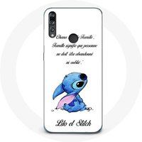 Maniacase Etui voor Huawei P30 Lite Lilo en Stitch Ohana Quote Wit