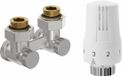 Mexen G01 set thermostatique avec double tube DN50, modèle d'angle 1/2"x3/4", nickel