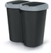 Prosperplast Compacta B Duo - Poubelle - 40L - Noir/Gris