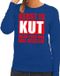 Bellatio Decorations Foute Kersttrui - Kerst is kut maar toch ook wel gezellig - blauw - voor dames S