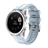 NotoCity Armband voor Garmin Fenix 5S / 5S Plus / Fenix 6S / 6S Pro / D2 Delta S, 20 mm brede zilveren gesp siliconen Quick-Fit horlogeband voor Garmin, zeeblauw