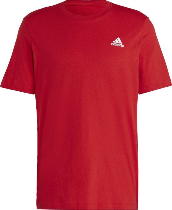 adidas Sportswear Essentials Single Jersey Geborduurd Small Logo T-shirt - Heren - Rood - L