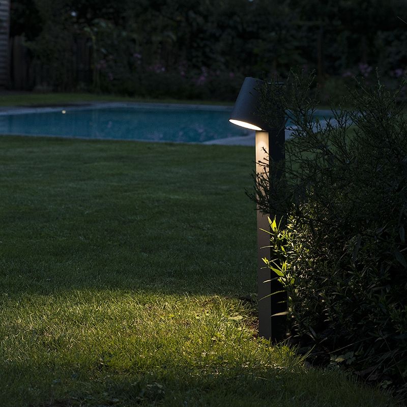 QAZQA Uma - Buitenlamp - LED - 62cm - Donkergrijs - Incl. LED