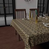 Soleil d'ocre Printed Tablecloth, Dirt-repellent, Rectangular, 150 x 300 cm, Gold, Black