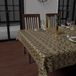 Soleil d'ocre Printed Tablecloth, Dirt-repellent, Rectangular, 150 x 300 cm, Gold, Black