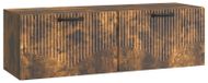 Support mural meuble TV chêne fumé 98 x 31 x 30 cm bois transformé