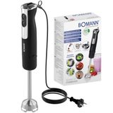 Bomann® 800 Watt staafmixer met turbofunctie, Staafmixer met roestvrijstalen mes, 12 snelheden, voor babyvoeding, soep, smoothies, puree en sauzen, Elektrische staafmixer, SM 6082 CB