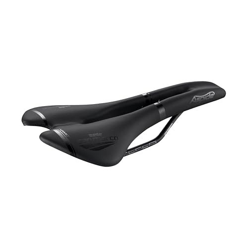 Selle San Marco ASPIDE Dynamic – Racefietszadel met Mangaanframe en Koolstofvezelschaal, Anatomisch Gat – Maat L2, Zwart