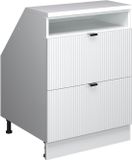 Vicco R-Line Keukenkast voor schuine wand – 60 cm met 2 laden, kastromp 60 cm diepte Witte golf