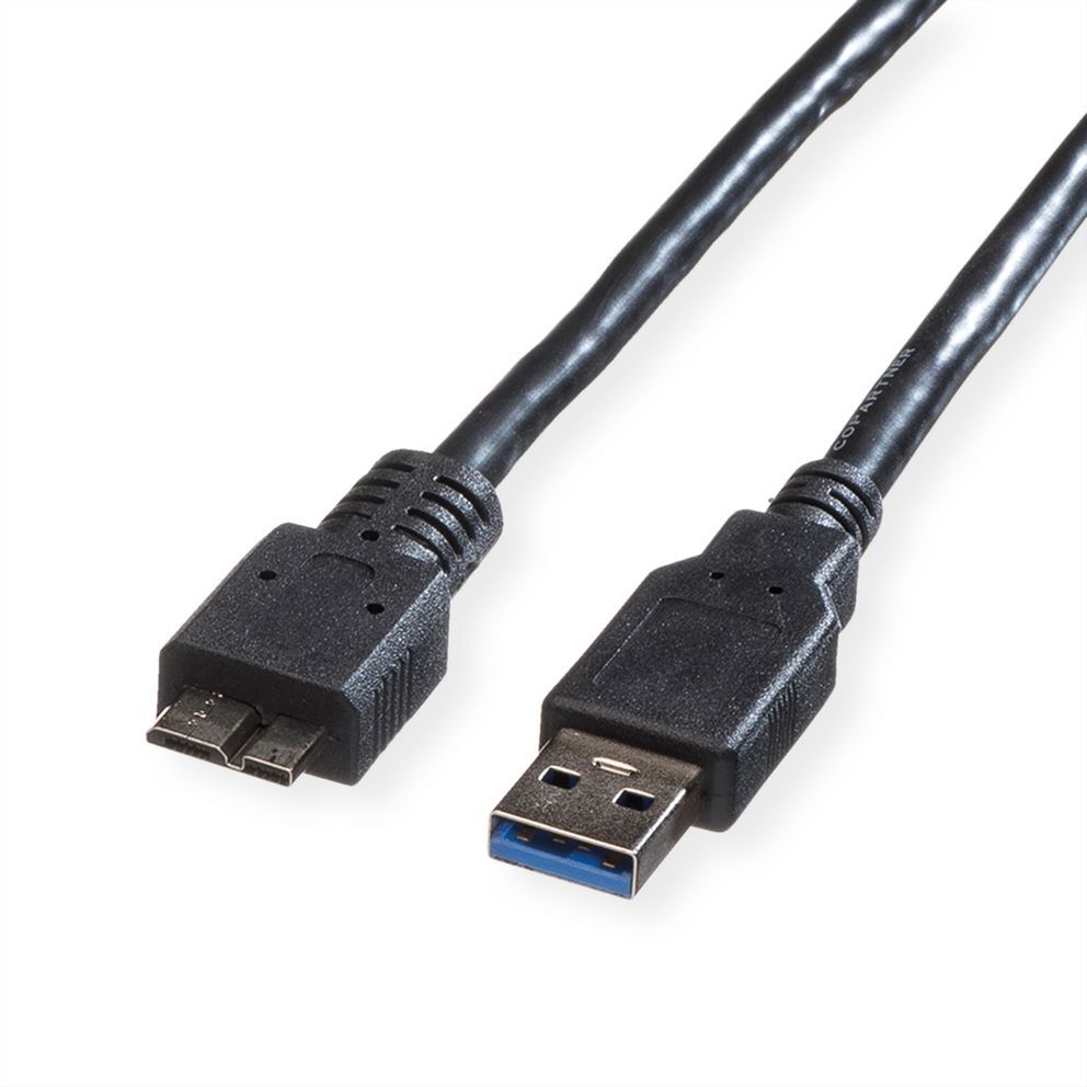 ROLINE USB 3.0 kabel, type A - Micro B 3,0m - Zwart
