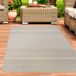 Tapis moderne intérieur et extérieur – Design ethnique avec motif géométrique beige-jaune. Dimensions : 240 x 340 cm