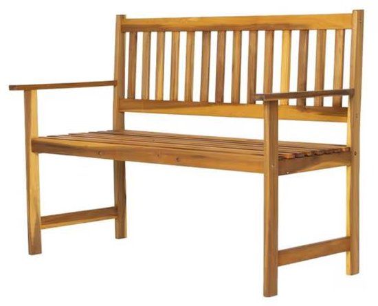Merkloos Houten Tuinbank Acacia – 115 x 57 x 85 cm – 2 tot 3 Personen – Bruin