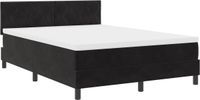 vidaXL Boxspring bed met hoofdeinde Zwart 140 x 190 cm Fluweel