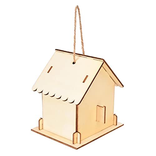 Cerlingwee DIY Houten Vogelhuisje Kits, Graffitiable Plezier Toevoegen 12 Kleur Pigmenten Onvoltooide Vogelhuisje voor Binnenplaats voor Decoratie voor Buiten