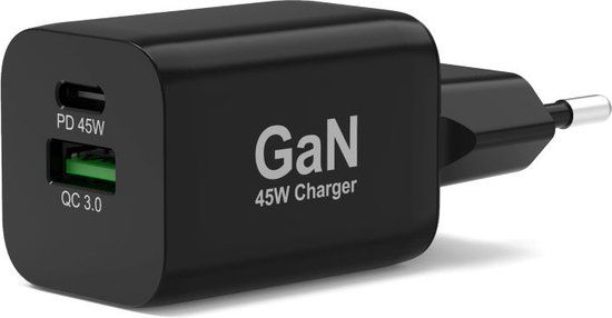 PORT Designs PORT Connect GaN - Oplader - 45W - USB-C & USB-A - Zwart