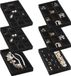 Frebeauty Sieraden Organizer Tray, Stapelbare Fluwelen Sieraden Trays, Lade-inzetstukken, Oorbellen Organizer voor Vrouwen Meisjes, Sieraden Opbergdoos voor Ringen, Oorbellen, Set van 6 (Zwart)