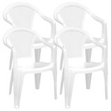 Gerimport Tuinstoel Vlieland - 4 Stuks - Wit - Kunststof - 55 x 54 x 83 cm
