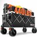 Overmont 300L Extra Grote Opvouwbare Festival Trolley Kar - All-Terrain Brede Wielen en Rem - Heavy Duty Kar Belastbaar 200KG - Met Verstelbare Handvat & Cover Tas - Wagon voor Strand Camping Tuin