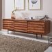 WOHNLING HiFi Lowboard WL5.636 Sheesham Massivholz Landhaus TV Kommode 147x50x38cm Fernsehschrank Unterschrank mit 3 Türen Fernsehtisch Ablagefach