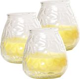 Citronella bougie basse - 3x - 10 cm - 40 heures de combustion - parfum citron