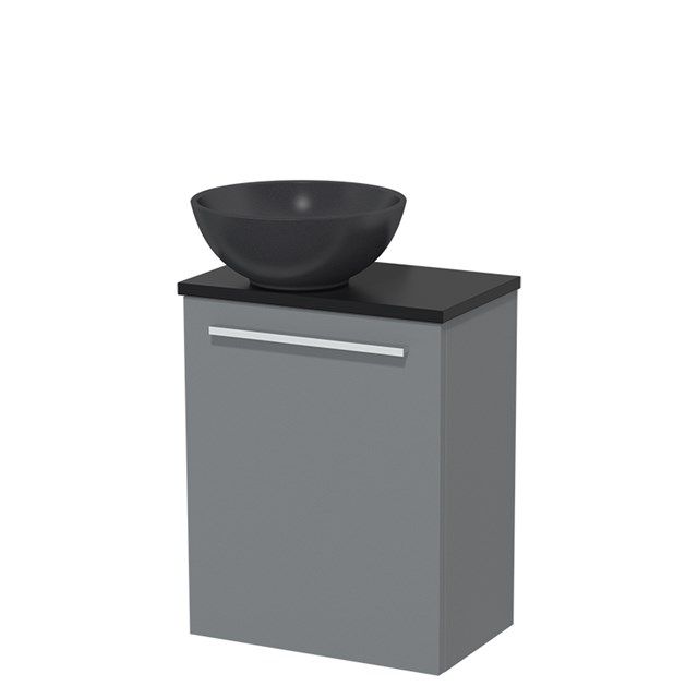 Maxaro Toiletmeubel Quartz Modulo Middengrijs 41 cm Mat Zwart