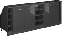 Vicco Rion Kastenset voor schuine wand – 210 cm Set van 5 kastrompen 60 cm diepte Antraciet Hoogglans