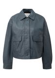 QS s.Oliver QS Outdoor-Jacke Vrouwen donkergrijs Leer Regular Fit Lange mouw Effen Herfst/Winter 2026