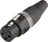 Hicon HI-X3CF-BLK XLR-connector Stekker, recht Aantal polen: 3 Zwart 1 stuk(s)