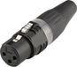 Hicon HI-X3CF-BLK XLR-connector Stekker, recht Aantal polen: 3 Zwart 1 stuk(s)